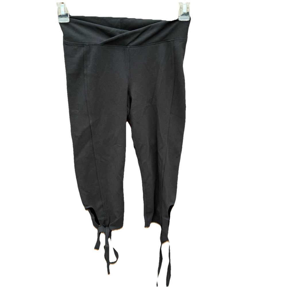 Free People FP Movement Women Activewear Pant S Black Turnout Wrap Capri Legging
